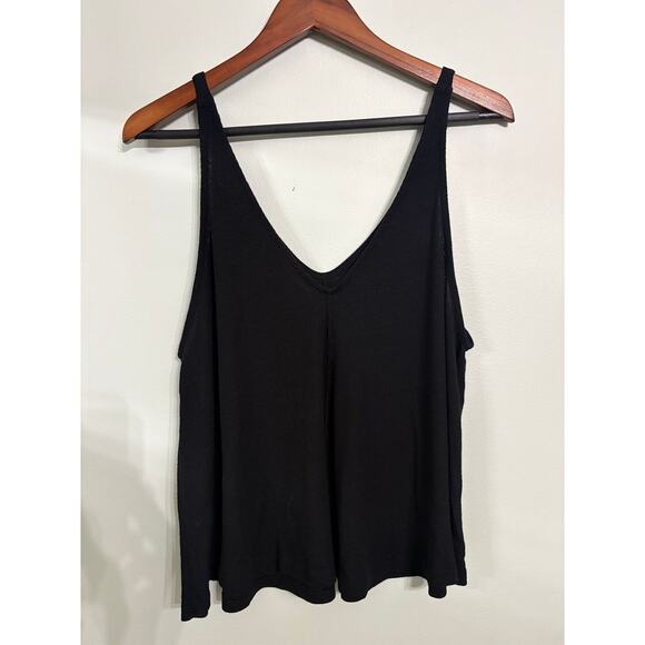 Free People Intimately Black Ribbed Swing Tank – Women’s Large - Picture 2 of 4